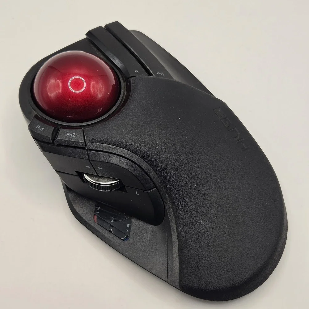 Elecom Huge Trackball Mouse M-HT1DR Wireless Black Red Ergonomic No Dongle